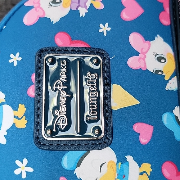 Loungefly x Disney Parks Donald and Daisy Duck "Love" Mini Backpack - Picture 8 of 9